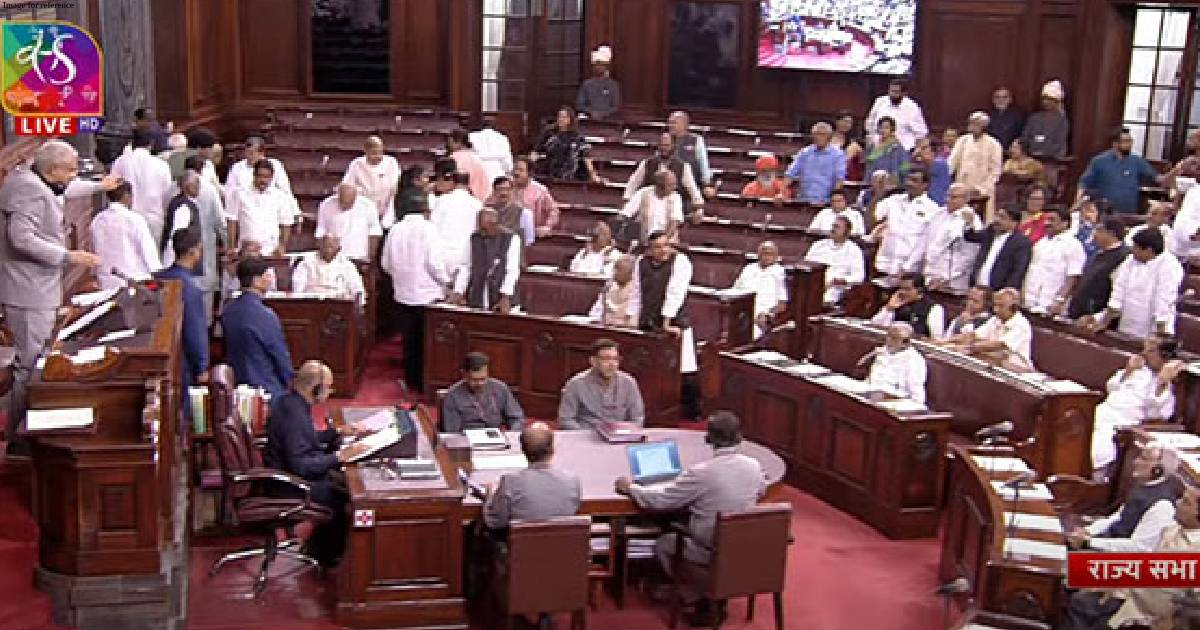 Amid sloganeering by Opposition MPs on Adani stocks issue, Rajya Sabha adjourned till 2 PM today